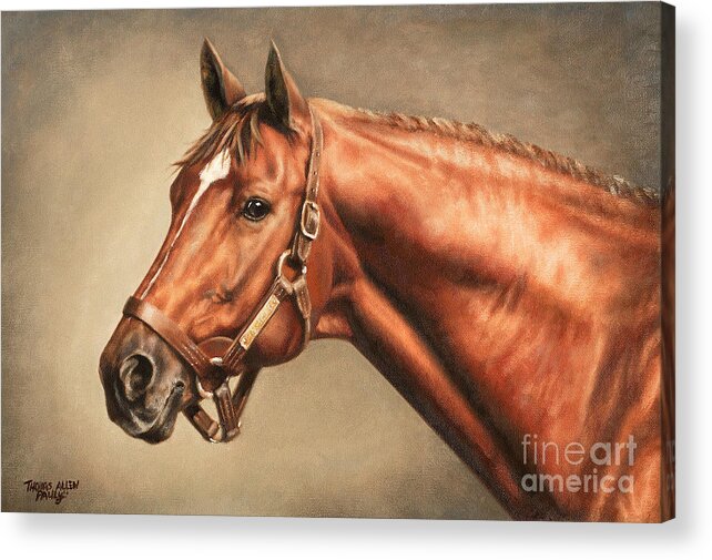 Secretariat Acrylic Print featuring the painting Secretariat at Claiborne by Thomas Allen Pauly