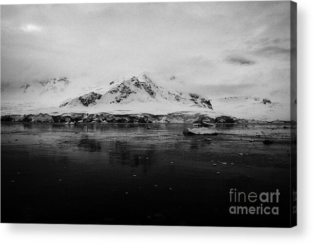 Fournier Acrylic Print featuring the photograph snow covered landscape in Fournier Bay on Anvers Island Antarctica by Joe Fox