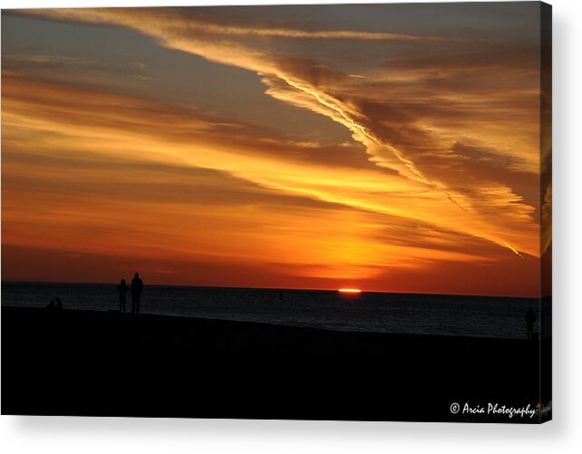 Sunset Acrylic Print featuring the photograph Sunset Sliver by Ken Arcia