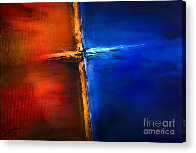 The Cross Acrylic Print featuring the mixed media The Cross by Shevon Johnson
