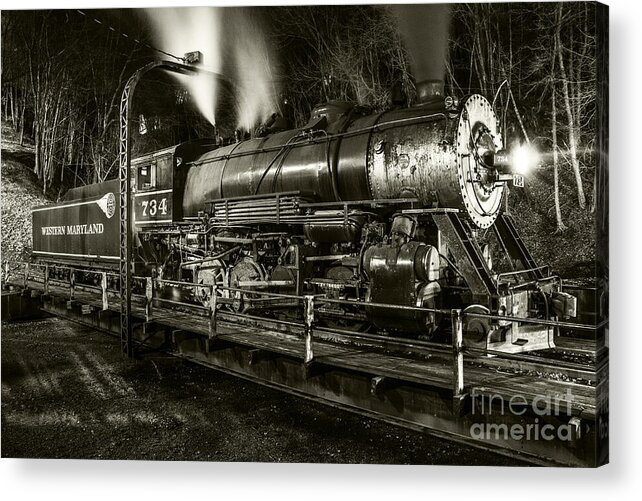Train Turntable Acrylic Print featuring the photograph Train Turntable in Frostburg Maryland by Jeannette Hunt