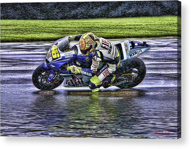 Valentino Rossi Acrylic Print featuring the photograph Valentino Rossi at Indy by Blake Richards
