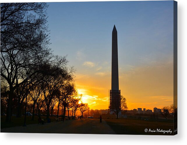 Monument Acrylic Print featuring the photograph Washington Monument under Repair by Ken Arcia