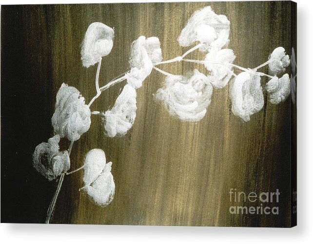  Flower Acrylic Print featuring the painting White Orchid by Fereshteh Stoecklein