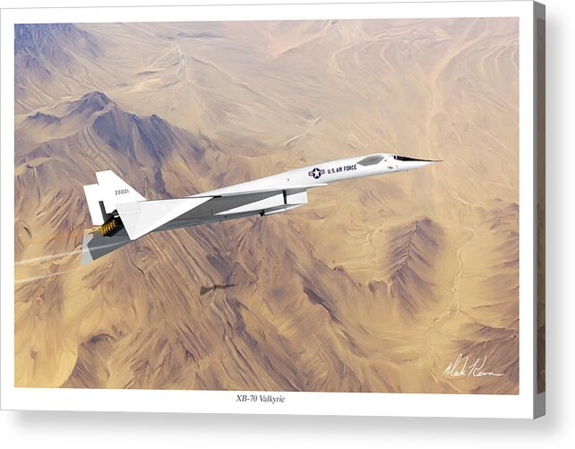 Valkyrie Acrylic Print featuring the painting XB-70 Valkyrie by Mark Karvon