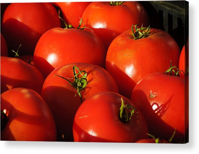 Harvest Acrylic Print featuring the photograph Ripe Tomatoes #2 by Connie Cooper-Edwards