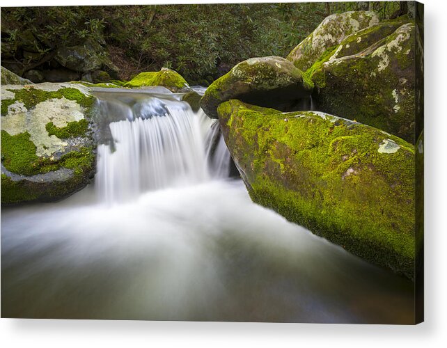 Great Smoky Mountains Acrylic Print featuring the photograph Roaring Fork Great Smoky Mountains National Park - The Simple Pleasures by Dave Allen