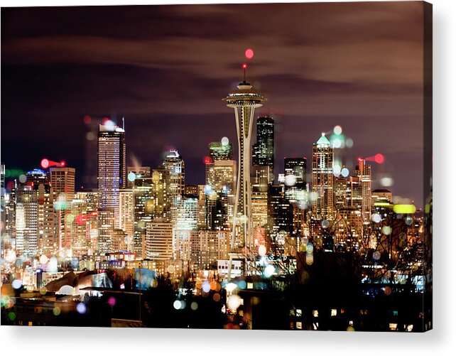 Seattle Acrylic Print featuring the photograph Seattle Earth Hour 2011 A426 by Yoshiki Nakamura
