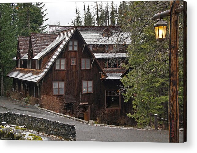 National Monument Acrylic Print featuring the photograph The Lodge at Oregon Caves by Mick Anderson