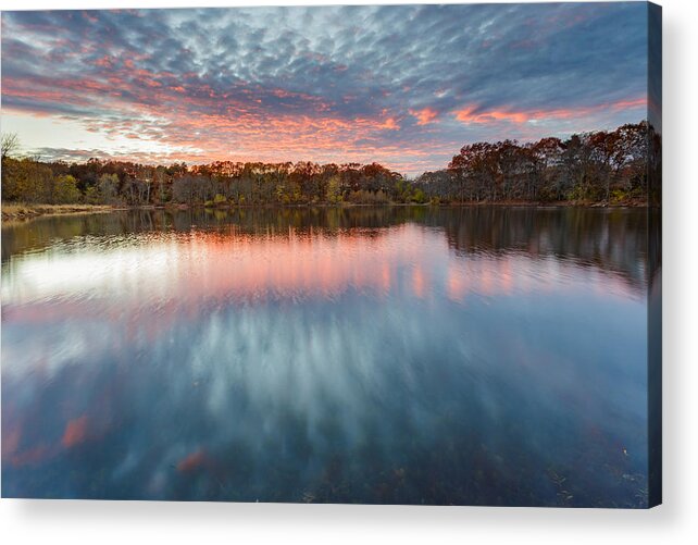 Seekonk Meadows Acrylic Print featuring the photograph Gammino Pond Sunset #1 by Bryan Bzdula