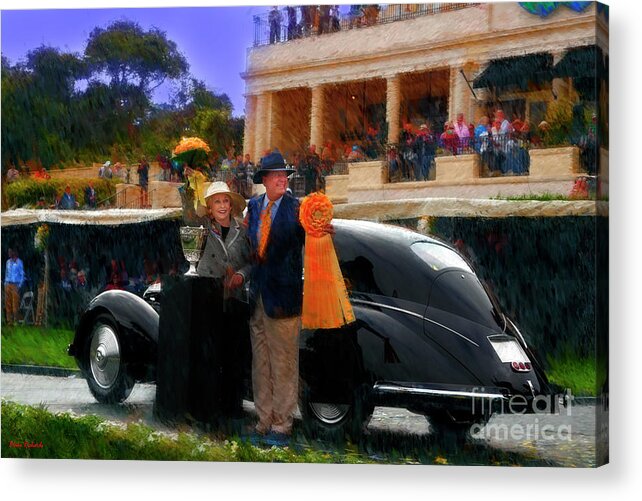 2018 Pebble Beach Concours D Elegance Best Of Show Acrylic Print featuring the photograph 1937 Alfa Romeo 8C 2900B Touring Berlinetta And Mr and Mrs Sydorick Pebble Beach Concours d Elegance by Blake Richards