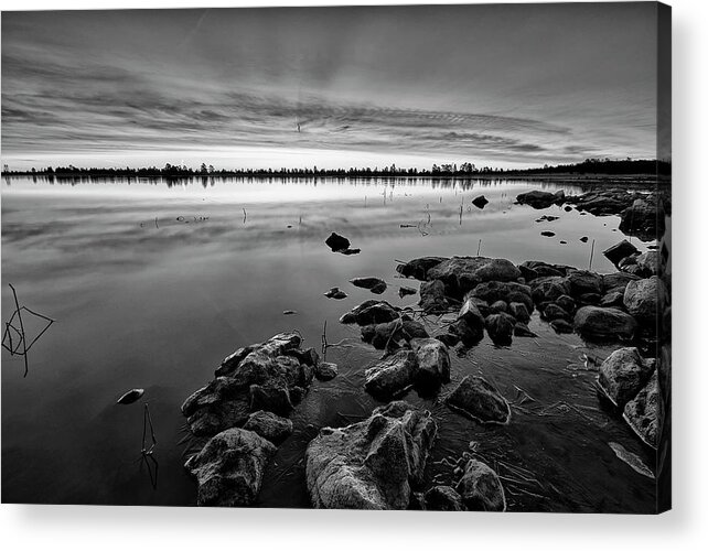 Black And White Acrylic Print featuring the photograph A Flagstaff Beginning by Jon Glaser