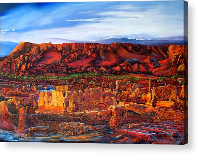 Landscape Acrylic Print featuring the painting Ancient City by Terry R MacDonald