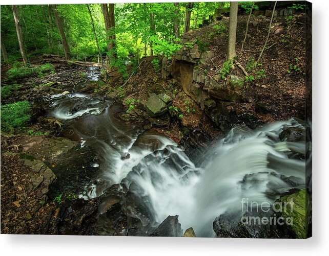 Connecticut Acrylic Print featuring the photograph Bulkeleys Millstream - Connecticut Waterfall by JG Coleman