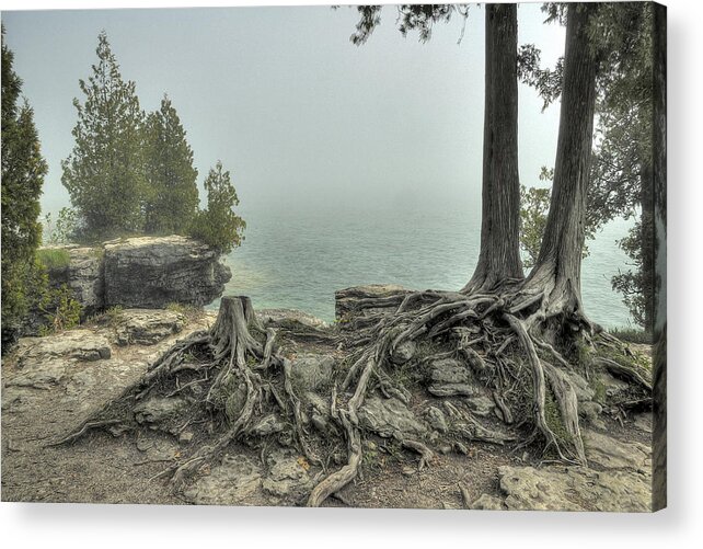 Door County Acrylic Print featuring the photograph Cave Point by Rod Melotte