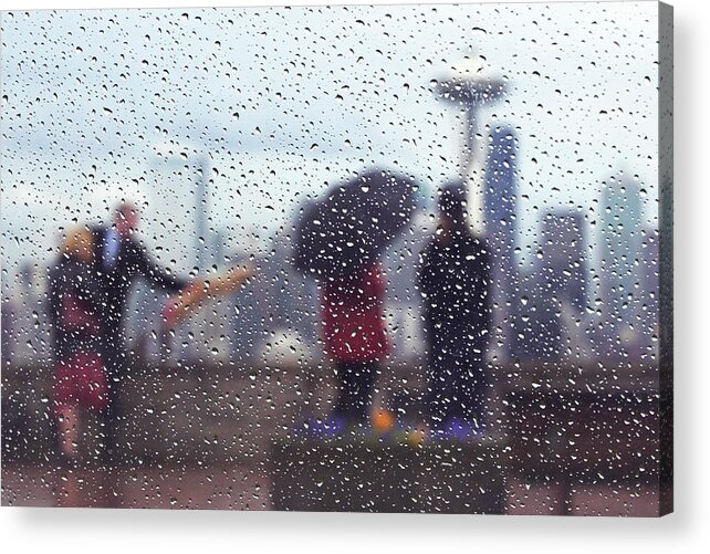 Seattle Acrylic Print featuring the photograph Celebration in rain A036 by Yoshiki Nakamura