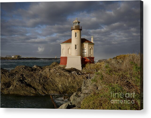 Bandon Light Acrylic Print featuring the photograph Coquille River Light by Idaho Scenic Images Linda Lantzy