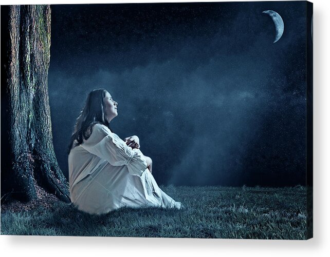 Crying to the Moon Acrylic Print