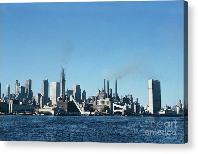 New York Acrylic Print featuring the photograph East River, New York City Oct. 11, 1957 by Monterey County Historical Society
