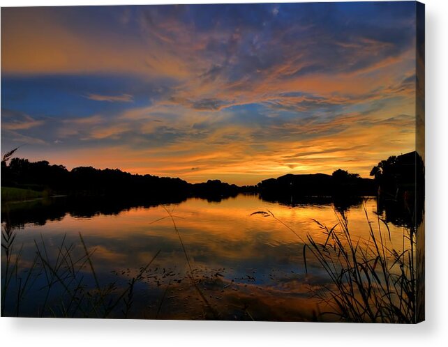 Landscape Acrylic Print featuring the photograph Ellenton Lake Sunset 02 by Jonathan Sabin