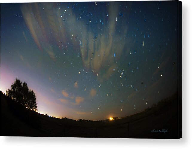 Falling Stars Acrylic Print featuring the photograph Falling Stars by Karen Slagle