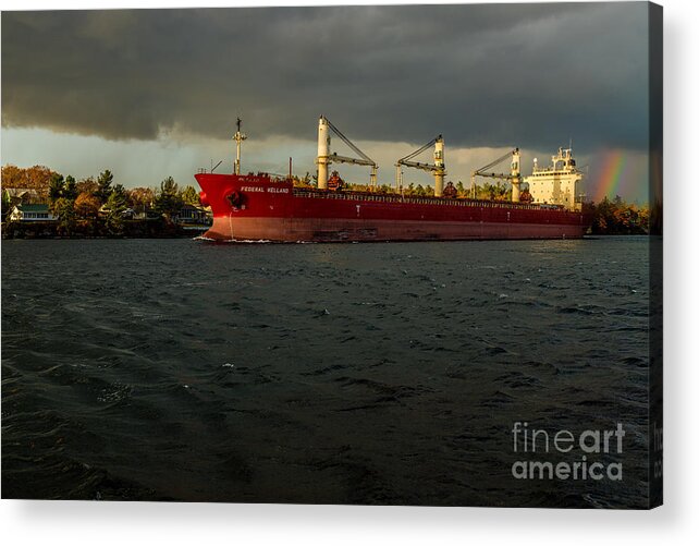 Autumn Acrylic Print featuring the photograph Federal Welland Passing Wellesly Island by Roger Monahan
