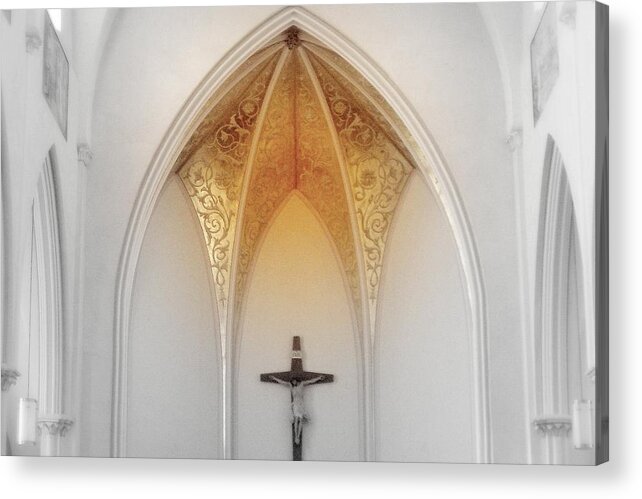 Church Acrylic Print featuring the photograph Golden Altar.. by Al Swasey