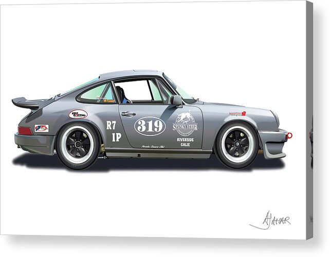 Porsche Owners Club Acrylic Print featuring the digital art Gunter LENNARTZ by Alain Jamar