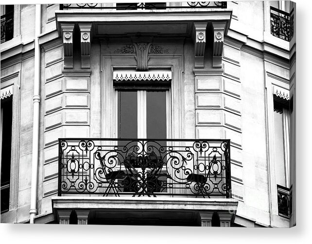 Le Balcony A Paris Acrylic Print featuring the photograph Le balcon a Latin Quarter Paris by John Rizzuto