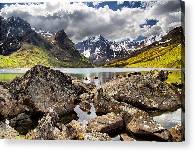 Alaska Acrylic Print featuring the photograph Lichen View by Ed Boudreau