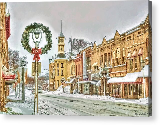Melotte Acrylic Print featuring the photograph Merry Christmas - Columbus by Rod Melotte