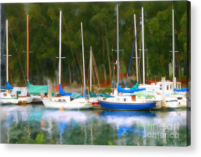 Boats Acrylic Print featuring the photograph Morro Bay Sail Boats by Lisa Redfern