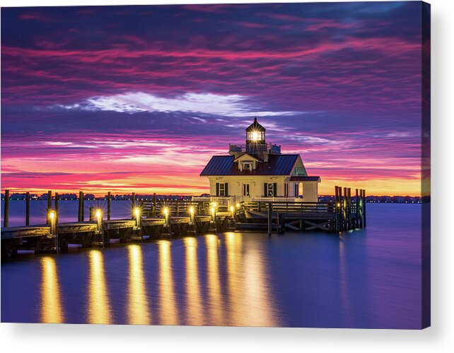 North Carolina Acrylic Print featuring the photograph North Carolina Outer Banks Lighthouse Manteo OBX NC by Dave Allen
