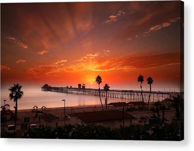  Sunset Acrylic Print featuring the photograph Oceanside Sunset 9 by Larry Marshall