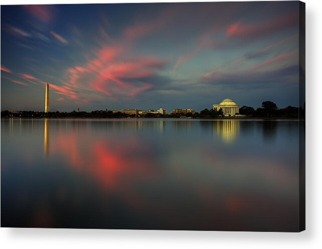 Washington Dc Acrylic Print featuring the photograph Potomac River Sunset Washington DC by Douglas Berry