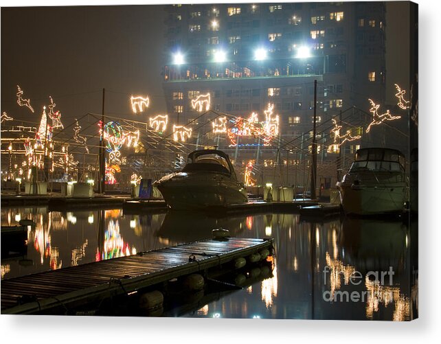 Christmas Lights Acrylic Print featuring the photograph Reflections of Christmas by Idaho Scenic Images Linda Lantzy