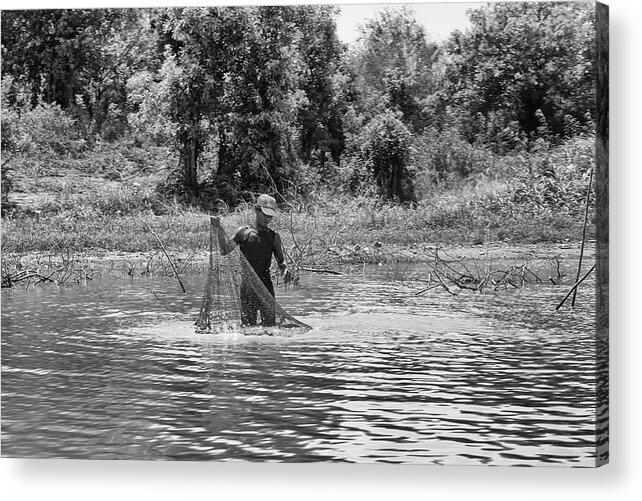 River Acrylic Print featuring the photograph River Fishing by Georgia Clare