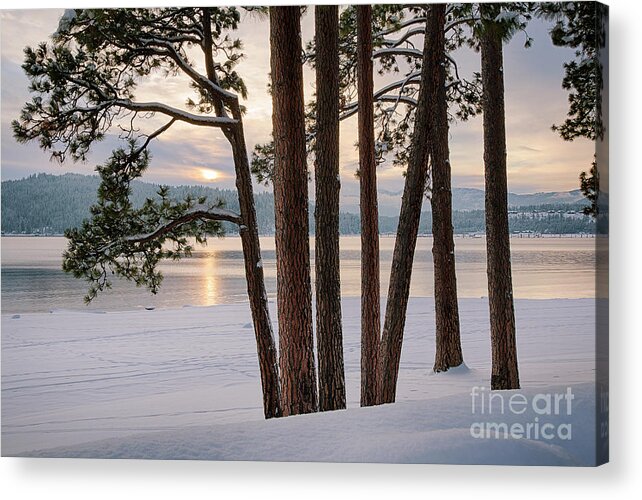 Coeur D'alene. Acrylic Print featuring the photograph Rosenberry Sunset by Idaho Scenic Images Linda Lantzy