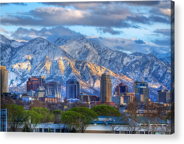 Salt Acrylic Print featuring the photograph Salt Lake City Utah USA by Douglas Pulsipher