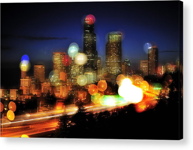 Seattle Acrylic Print featuring the photograph Seattle color spots C086 by Yoshiki Nakamura