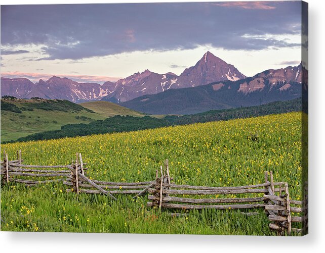 Fence Acrylic Print featuring the photograph Sneffels Fence 2 by Whit Richardson