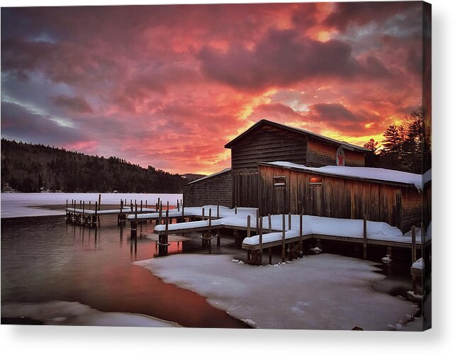 Nh Acrylic Print featuring the photograph Squam Lake Sunset by Robert Clifford