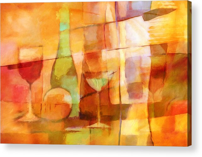 Sunny Dining Acrylic Print featuring the painting Sunny Dining by Lutz Baar