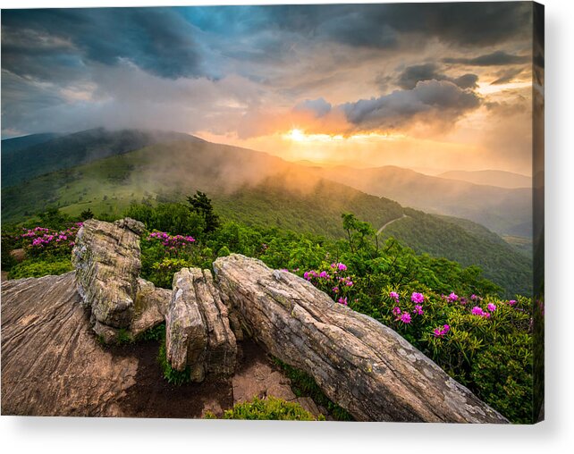 Tennessee Acrylic Print featuring the photograph Tennessee Appalachian Mountains Sunset Scenic Landscape Photography by Dave Allen