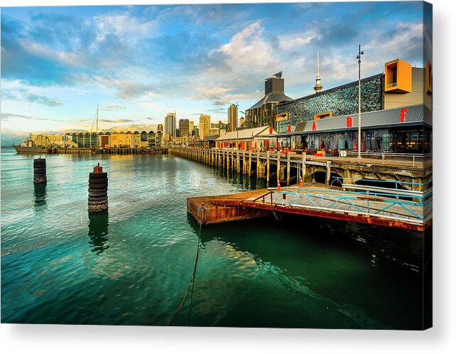 Auckland Acrylic Print featuring the photograph The Viaduct by Michael Lees