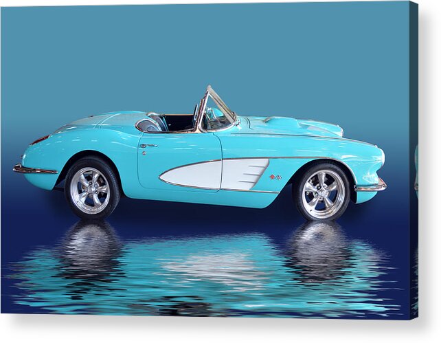 Vette Acrylic Print featuring the photograph Turq Vette by Bill Dutting