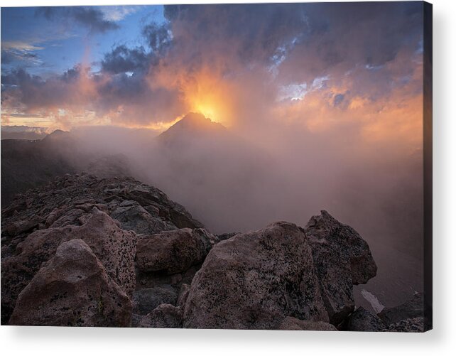 Clouds Acrylic Print featuring the photograph Volcanic Sunset by Morris McClung