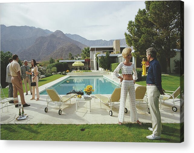 People Acrylic Print featuring the photograph Kaufmann Desert House by Slim Aarons