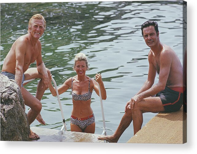 People Acrylic Print featuring the photograph Actors In Antibes by Slim Aarons