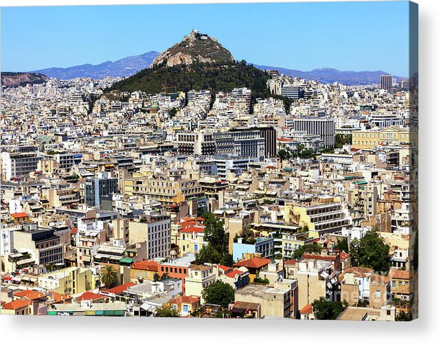 Athens City View Acrylic Print featuring the photograph Athens City View Greece by John Rizzuto